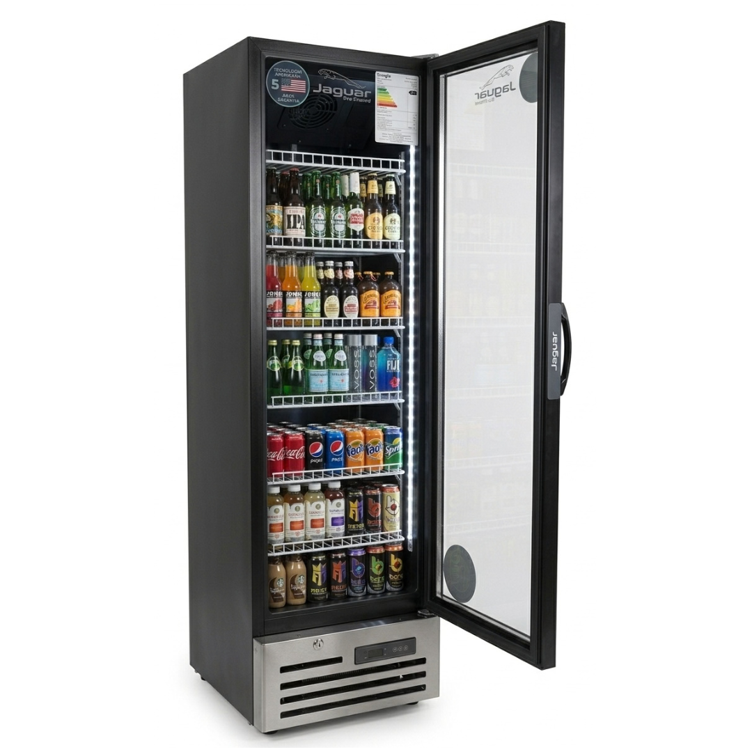 Nevera Exhibidora 1 Puerta 170 Litros Negra Jaguar