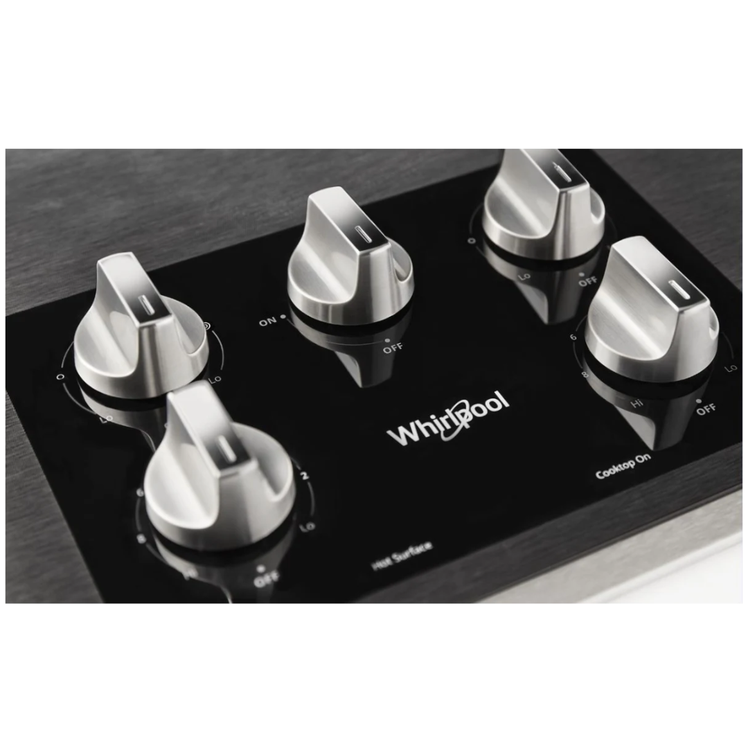Tope Eléctrico de Perrillas Cromadas 5 Hornillas Vitrocerámica 36" Whirlpool
