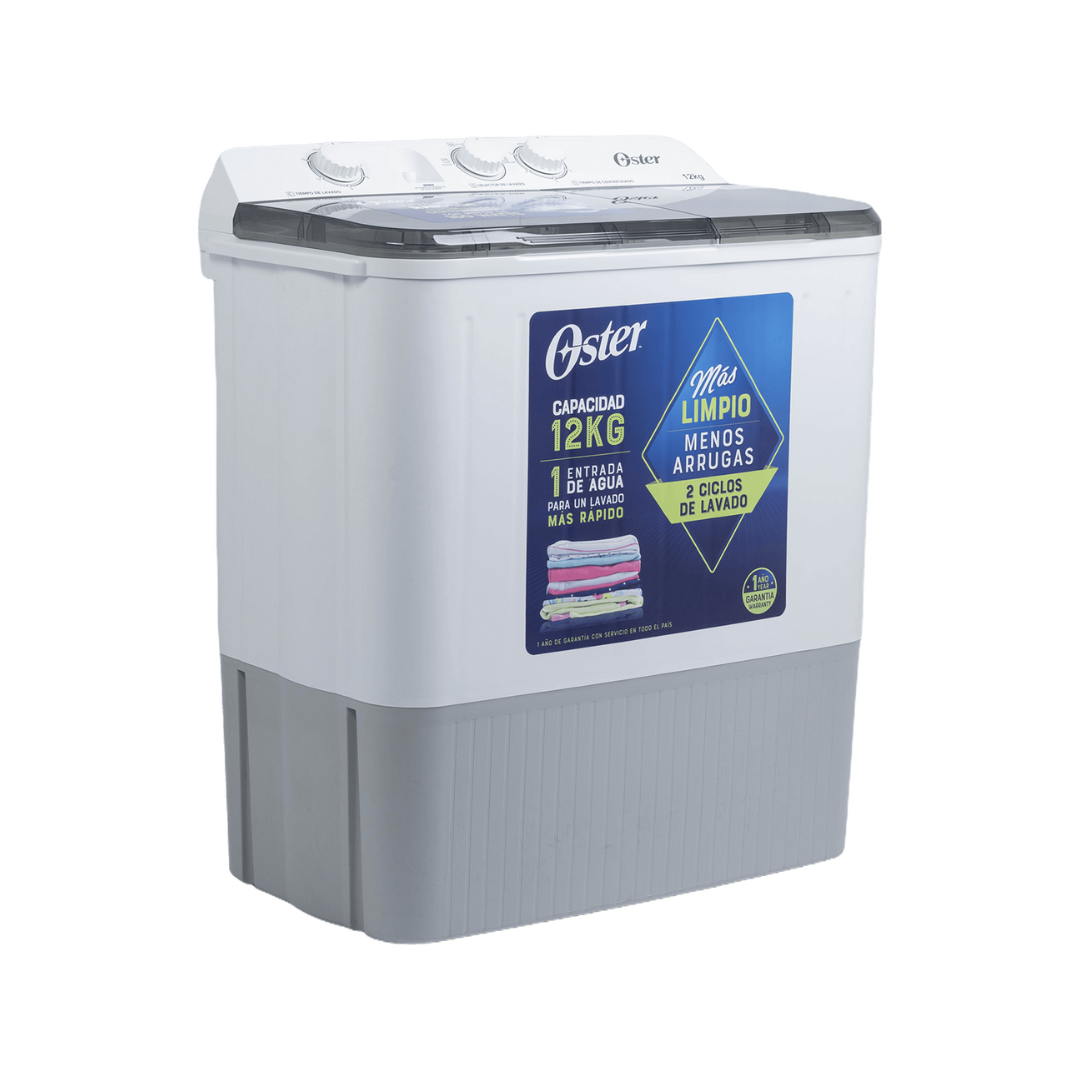 Lavadora Semiautomática Doble Tina  12Kg Blanca Oster