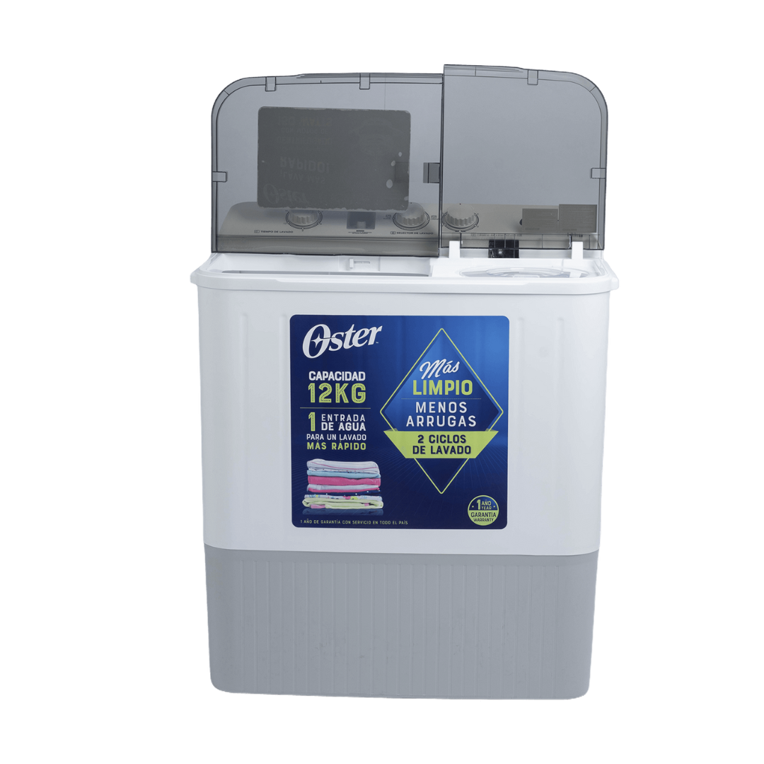 Lavadora Semiautomática Doble Tina  12Kg Blanca Oster