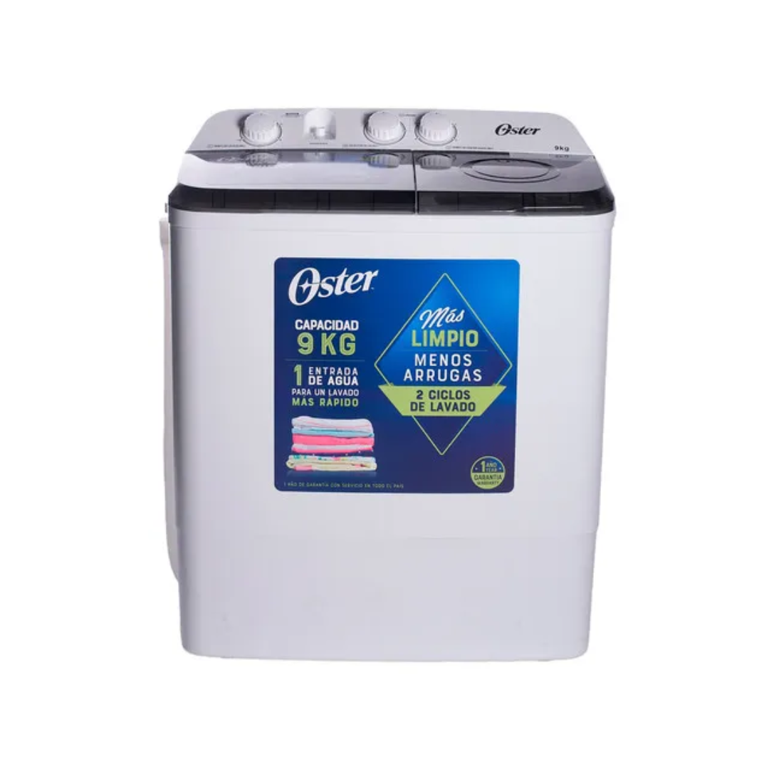 Lavadora Semiautomática Doble Tina  9Kg Blanco Oster