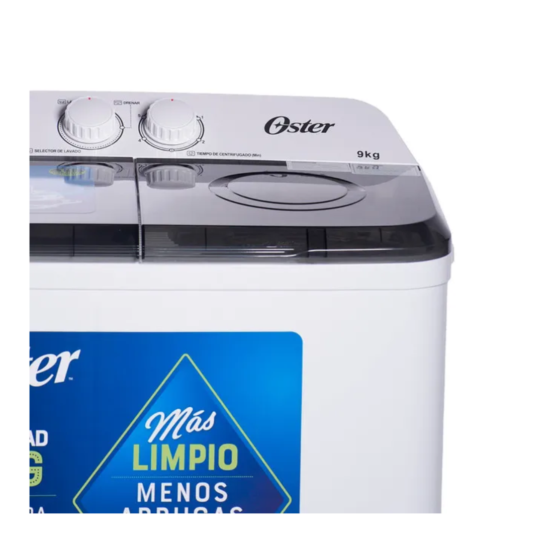 Lavadora Semiautomática Doble Tina  9Kg Blanco Oster