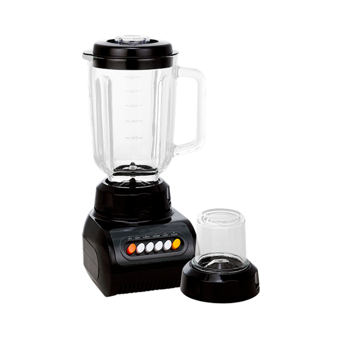 Licuadora 1.5 Litros 2 en 1 350 Watts 4 Velocidades Jarra de Plástico Negra Gtronic