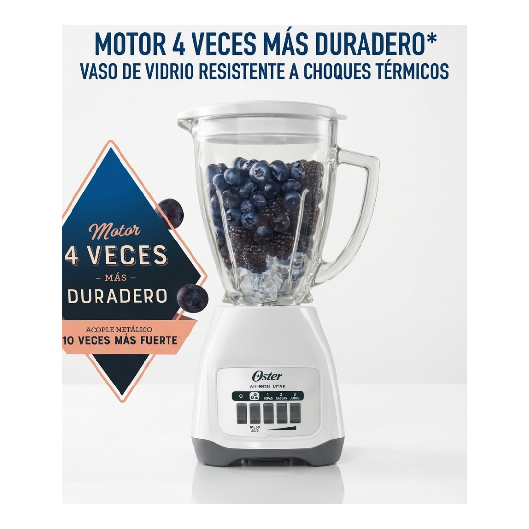 Licuadora 3Velocidades de Botones Blanco Oster