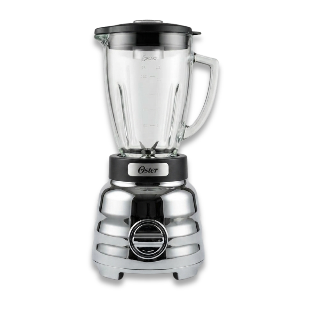 Licuadora Plateada De Perilla 3V Vaso De Vidrio OSTER