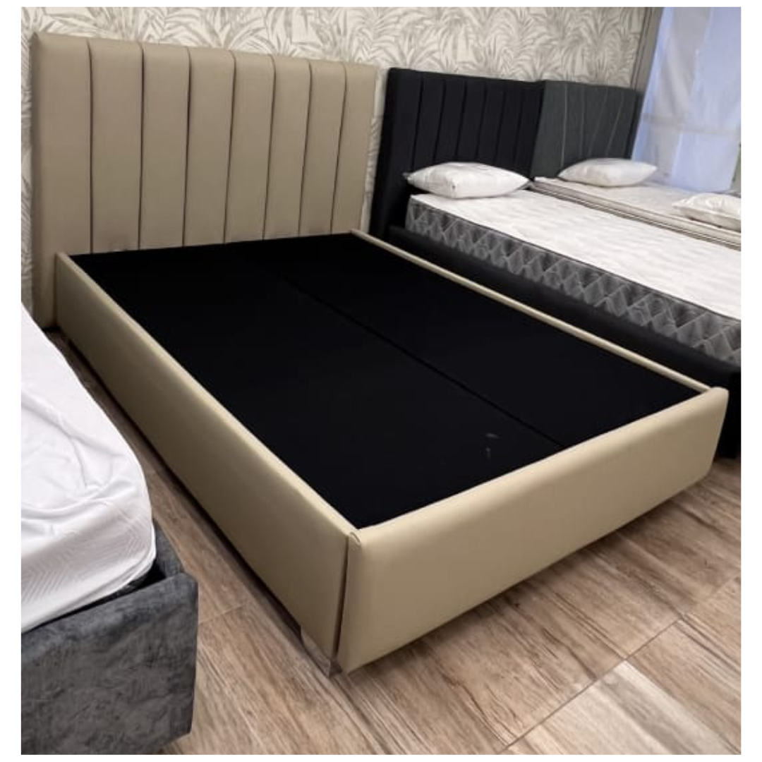 Cama Lineal PREMIUM de Cuero  Acolchada Matrimonial