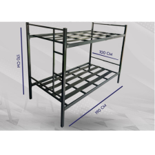 Cama Literal Individual Metal Reforzado Negro Mate En Tubo de Acero Institucionales