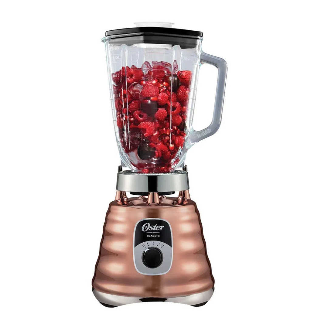 Licuadora Cromada 3 Velocidades Bronce Vaso Vidrio – Oster