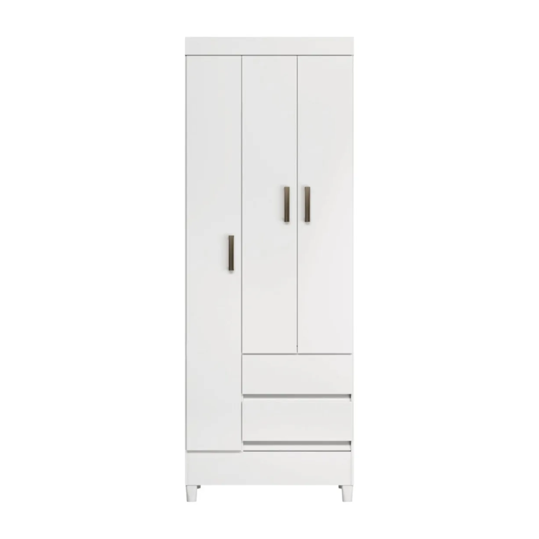 Ropero Moderno 3 Puertas 2 Gavetas Monaco Blanco