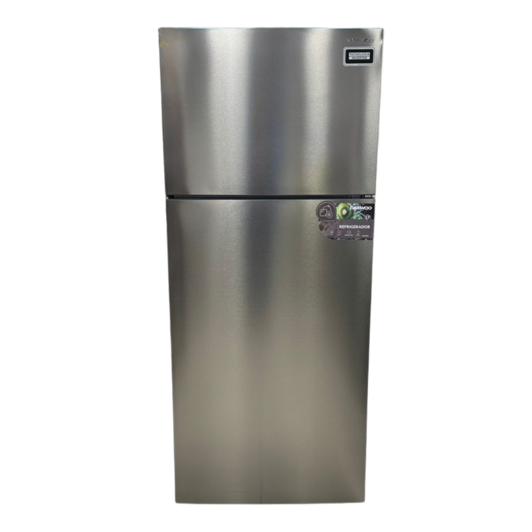 Nevera de 2 Puertas Sin Escarcha 17 Pies Acero Inoxidable 480 Litros Daewoo