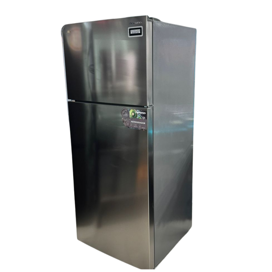 Nevera de 2 Puertas Sin Escarcha 17 Pies Acero Inoxidable 480 Litros Daewoo