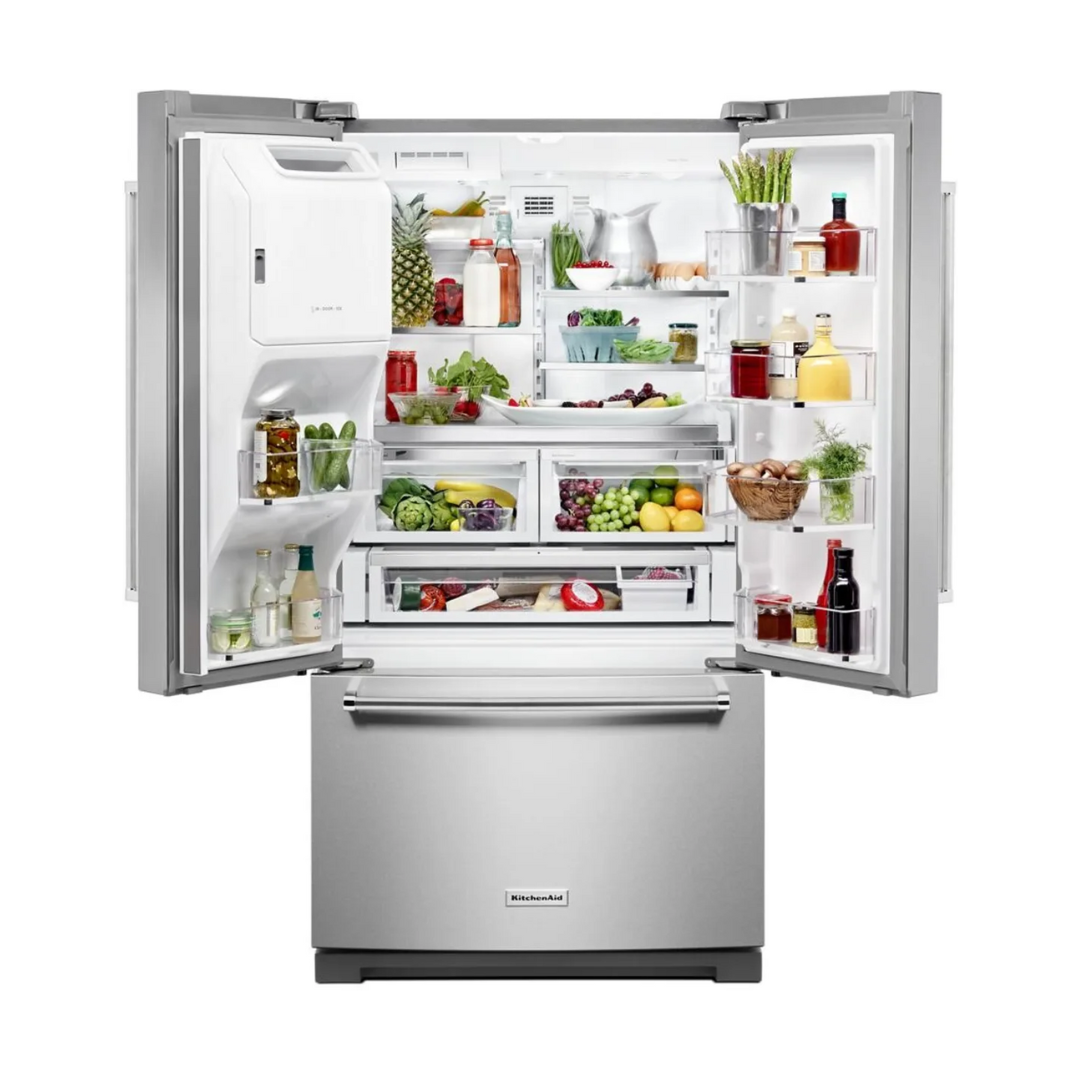 Nevera Con Puerta Francesa 36" Acero Inoxidable 26.8 Pies Cu Kitchenaid
