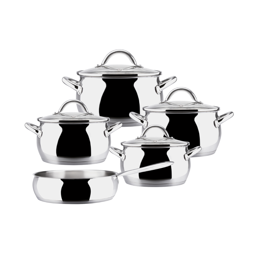 Juego de Ollas 9 Piezas Kuchen Acero Inoxidable (Inducción) Magefesa