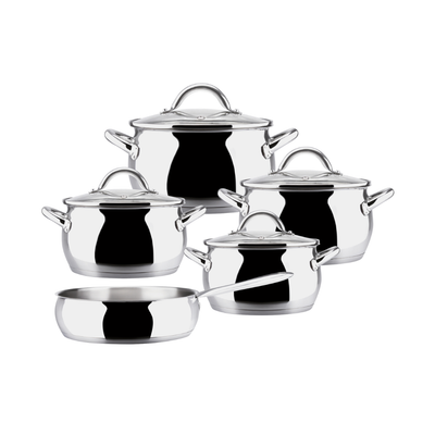 Juego de Ollas 9 Piezas Kuchen Acero Inoxidable (Inducción) Magefesa