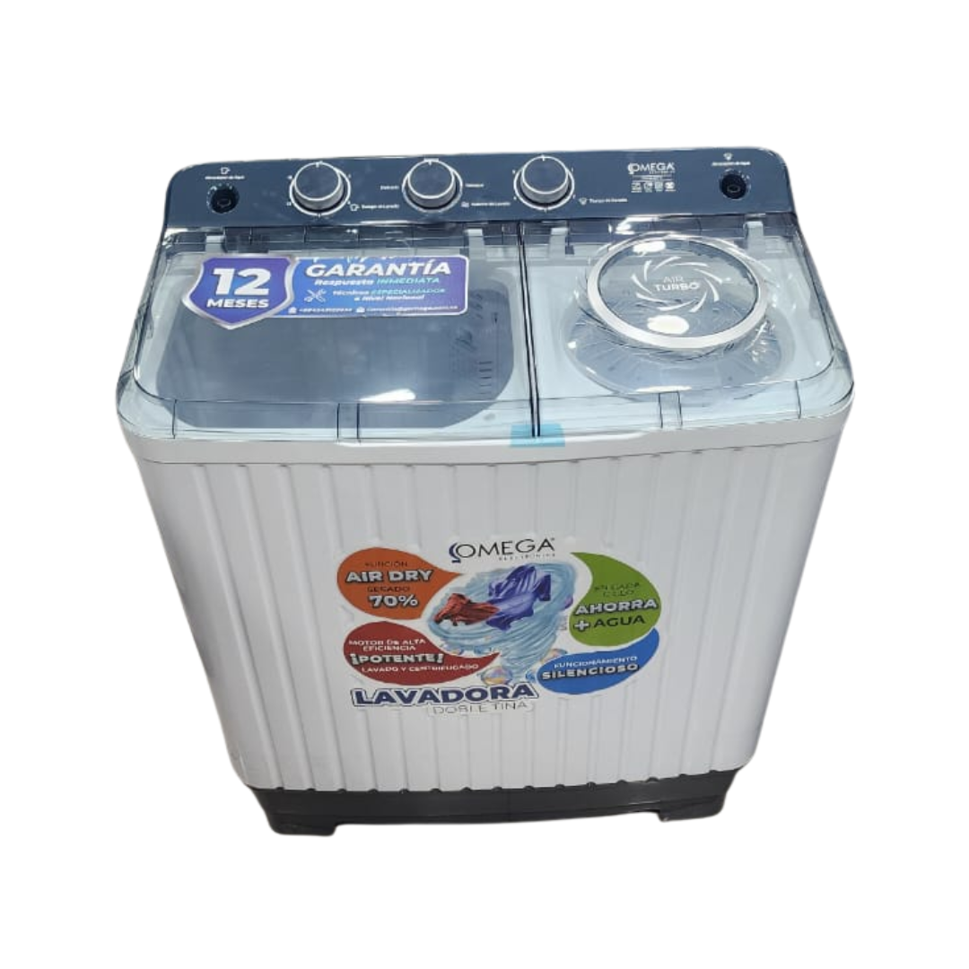 Lavadora Semi Automática Doble Tina  9 Kilos  Omega
