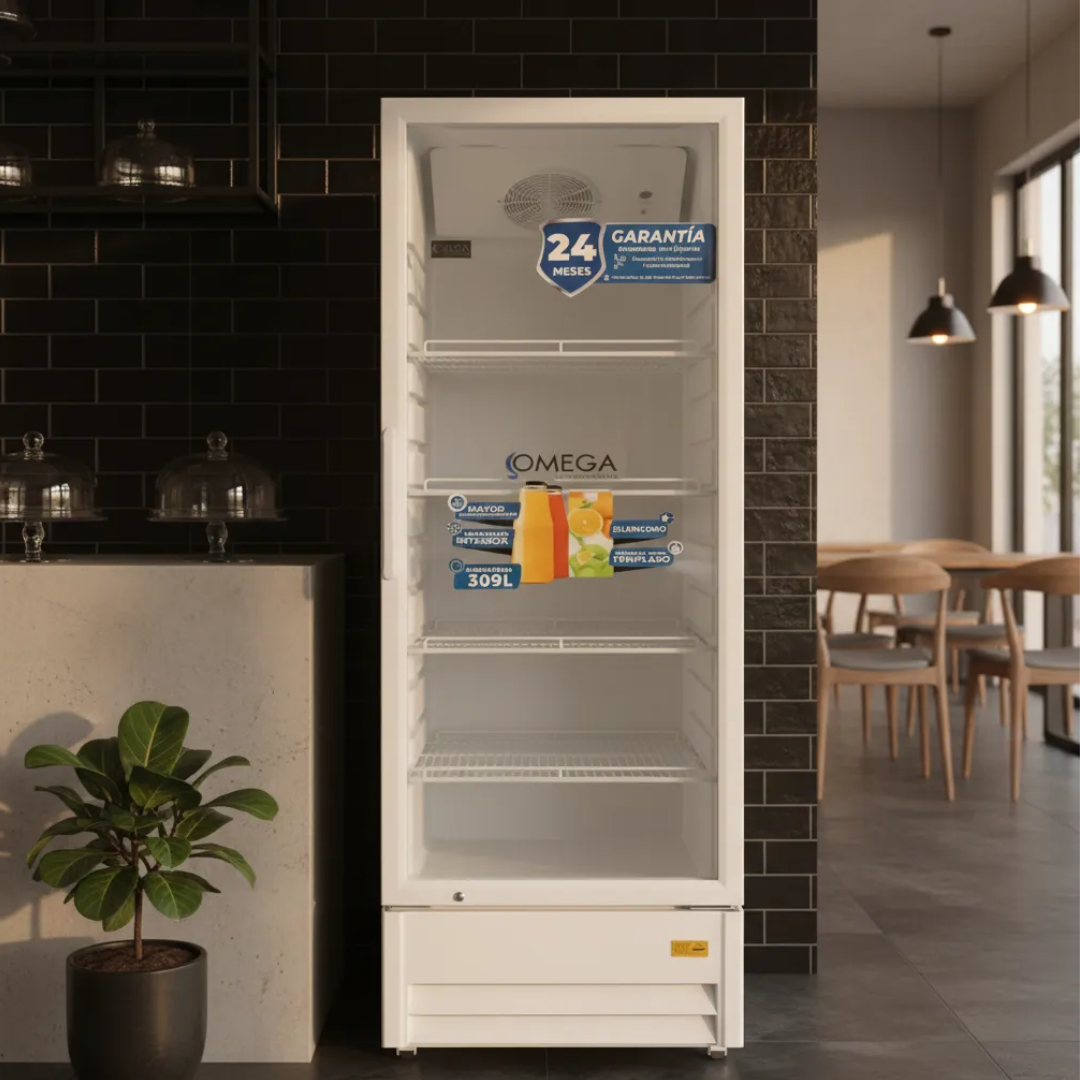 Refrigerador Exhibidor 309 Litros 110V Blanco Omega