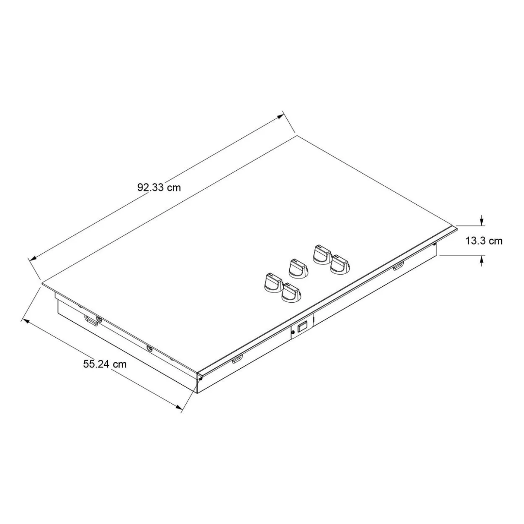 Tope Eléctrico de Perillas Vitrocerámica 5 Hornillas 36" Whirlpool