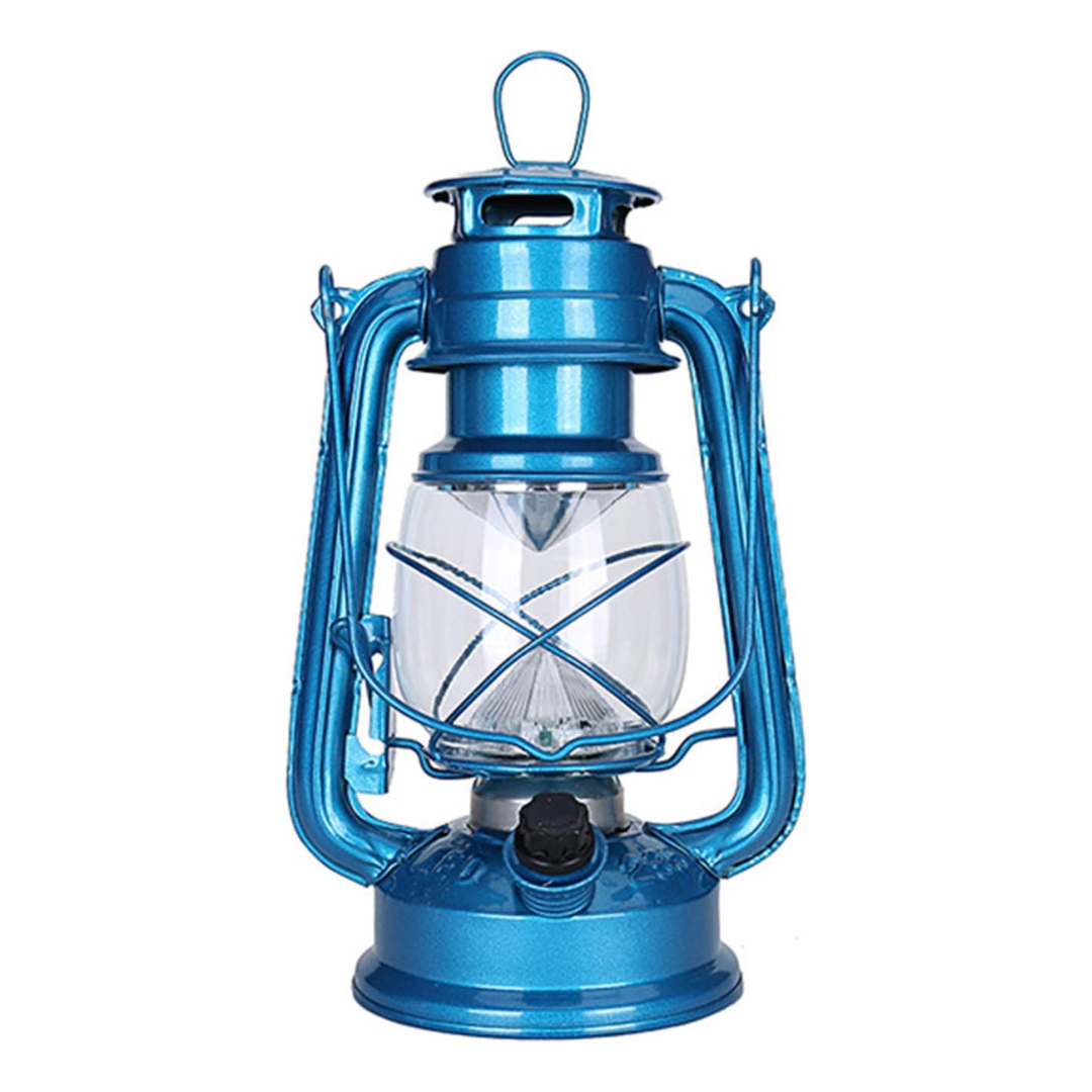 Lampara de Kerosene LED regulable Linternas Mecha Luces portátiles Adorno, Azul Sunway