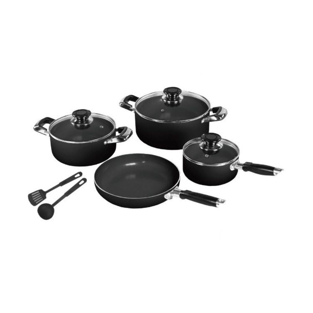 Juego de Ollas 9 Pieza de Cerámica/Inducción Negra Sankey