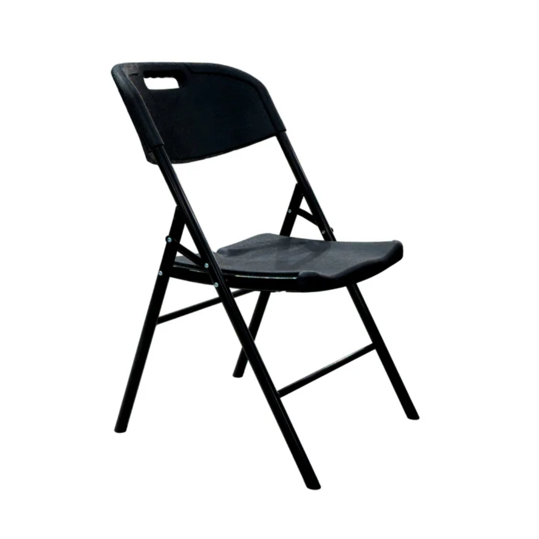 Silla Plegable plastica Resitente Negra Y56 Powerfik