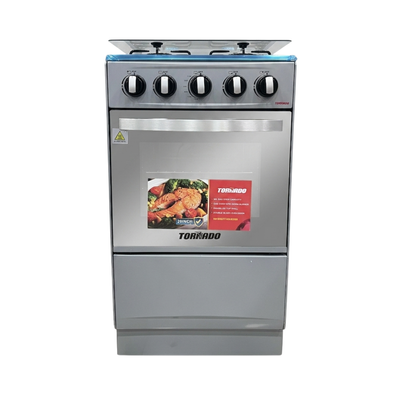 Cocina A Gas 20" 4Hornillas Con Tapa de Vidrio + Encendido Por Fricción Acero Inoxidable Tornado
