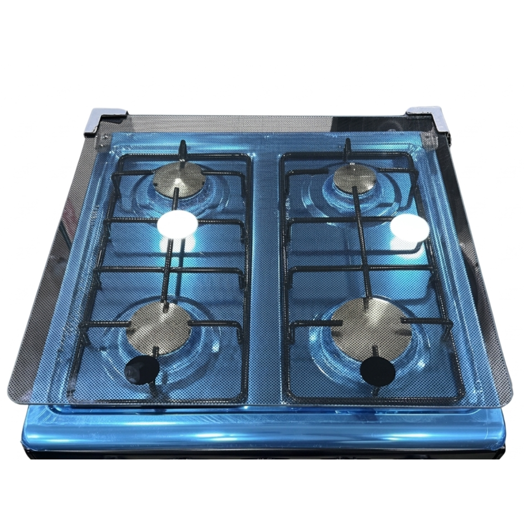 Cocina A Gas 20" 4Hornillas Con Tapa de Vidrio + Encendido Por Fricción Acero Inoxidable Tornado