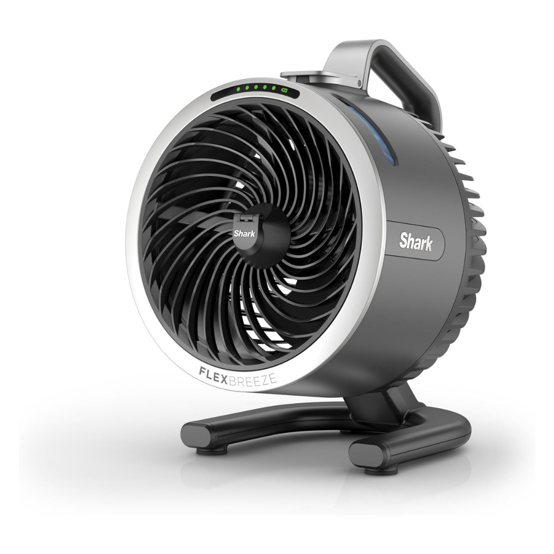 Ventilador Portátil Ultrapoderoso Con Niebla Para Interiores + Exteriores. Con Cable y Sin Cable 5 Velocidades Nebulización evaporativa Gris Shark