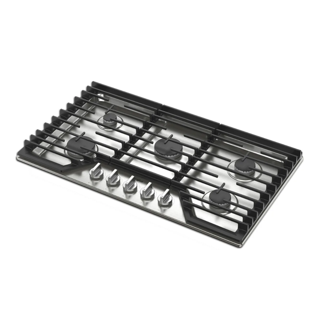 Tope a Gas 5 Hornillas 36" Acero Inoxidable Whirlpool